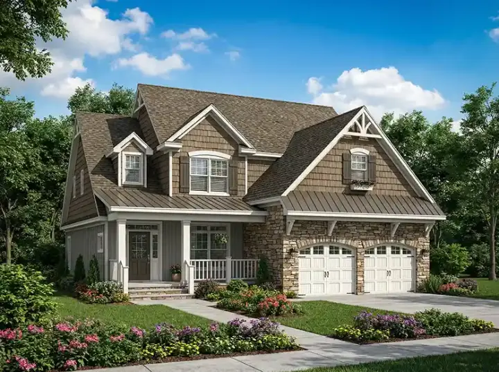 Traditional house plans 12-837 - front exterior, 2,457 sq ft, 3 bed, 2 bath house plans | Monster House Plans