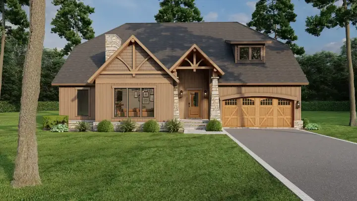 Craftsman house plans 12-846 - front exterior, 2,099 sq ft, 3 bed, 2 bath house plans | Monster House Plans