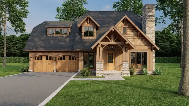 Craftsman house plans 12-849 - front exterior, 1,834 sq ft, 3 bed, 2 bath house plans | Monster House Plans