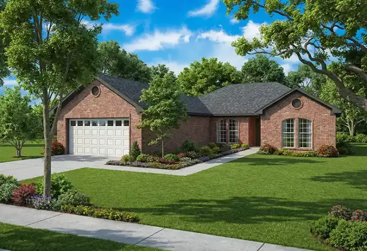 Traditional house plans 12-853 - front exterior, 1,760 sq ft, 4 bed, 2 bath house plans | Monster House Plans