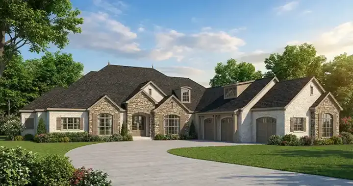 English Country house plans 12-854 - front exterior, 4,121 sq ft, 3 bed, 3 bath house plans | Monster House Plans