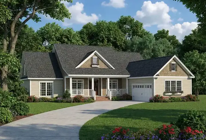 Country house plans 12-855 - front exterior, 2,354 sq ft, 4 bed, 2 bath house plans | Monster House Plans