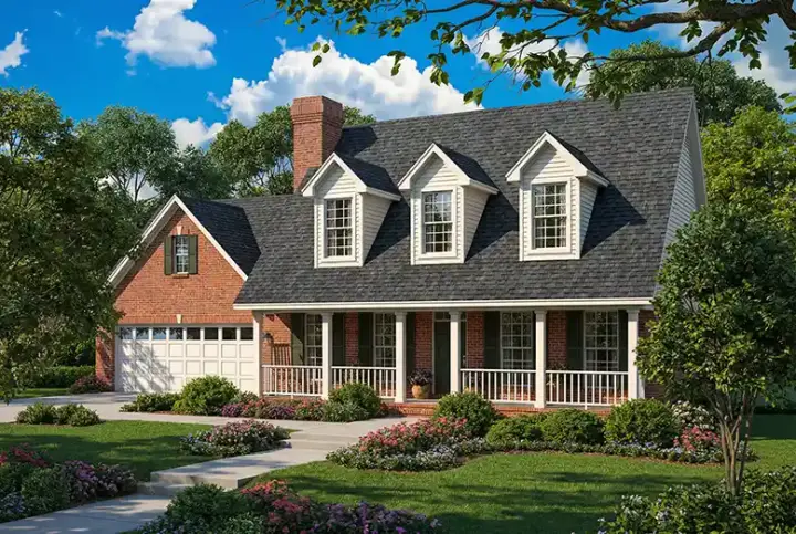 Country house plans 12-856 - front exterior, 1,783 sq ft, 3 bed, 2 bath house plans | Monster House Plans