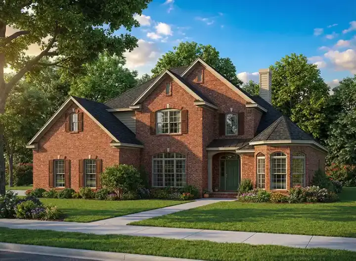 Traditional house plans 12-866 - front exterior, 2,585 sq ft, 5 bed, 3 bath house plans | Monster House Plans