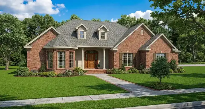 Traditional house plans 12-869 - front exterior, 2,885 sq ft, 4 bed, 3 bath house plans | Monster House Plans