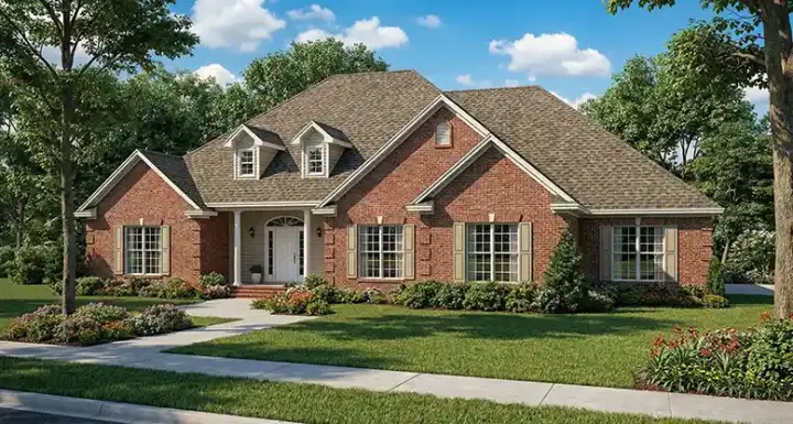 Traditional house plans 12-870 - front exterior, 3,036 sq ft, 4 bed, 3 bath house plans | Monster House Plans