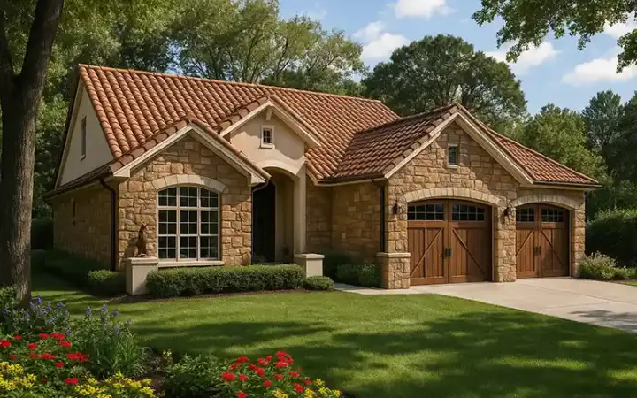Tuscan house plans 12-876 - front exterior, 1,875 sq ft, 4 bed, 3 bath house plans | Monster House Plans