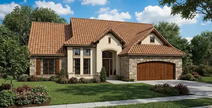 Tuscan house plans 12-884 - front exterior, 2,338 sq ft, 4 bed, 3 bath house plans | Monster House Plans