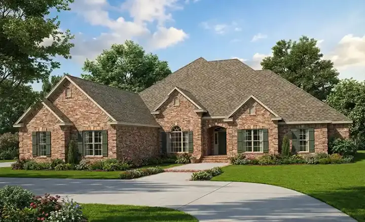 Traditional house plans 12-888 - front exterior, 3,624 sq ft, 4 bed, 3 bath house plans | Monster House Plans