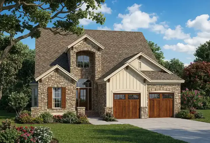 Tuscan house plans 12-894 - front exterior, 2,410 sq ft, 3 bed, 2 bath house plans | Monster House Plans