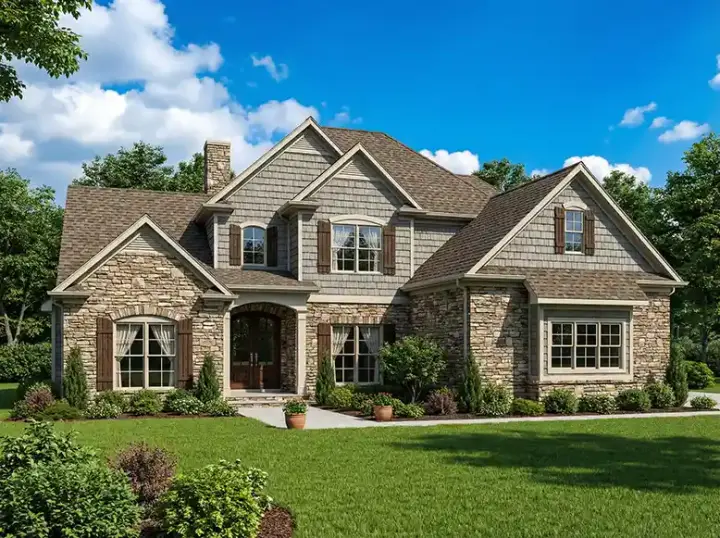 European house plans 12-896 - front exterior, 3,425 sq ft, 4 bed, 3 bath house plans | Monster House Plans