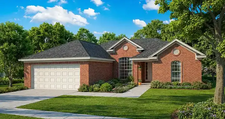 Traditional house plans 12-897 - front exterior, 2,070 sq ft, 4 bed, 2 bath house plans | Monster House Plans
