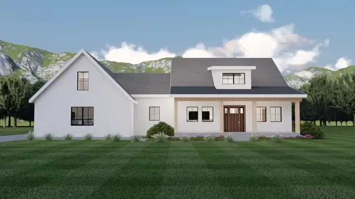 Modern Farmhouse house plans 121-115 - front exterior, 2,272 sq ft, 3 bed, 3 bath house plans | Monster House Plans