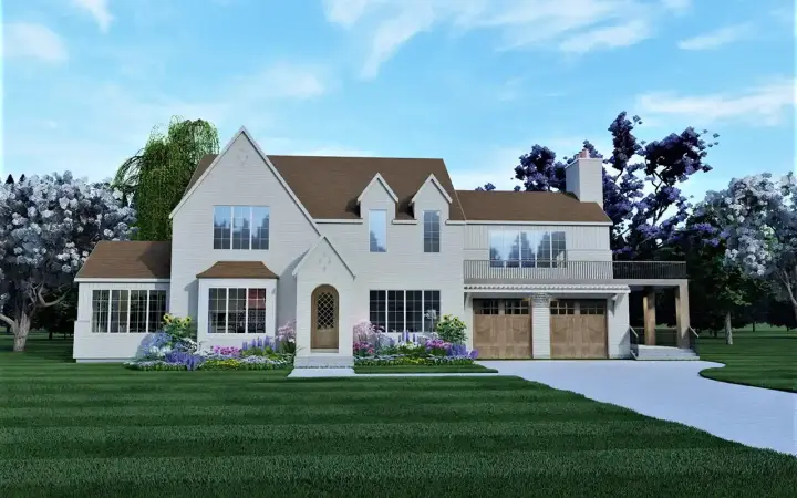 Tudor house plans 121-116 - front exterior, 3,281 sq ft, 4 bed, 3 bath house plans | Monster House Plans