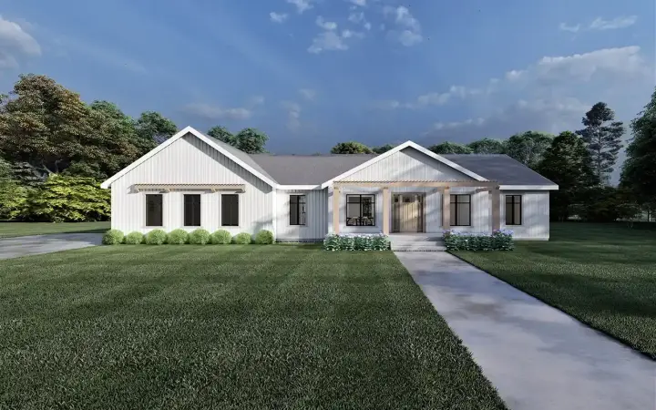 Ranch house plans 121-117 - front exterior, 2,770 sq ft, 3 bed, 3 bath house plans | Monster House Plans