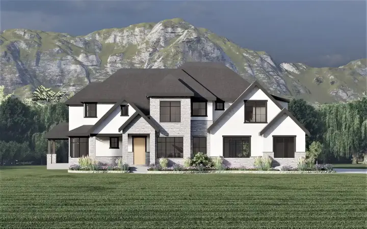 Traditional house plans 121-119 - front exterior, 3,860 sq ft, 4 bed, 3 bath house plans | Monster House Plans