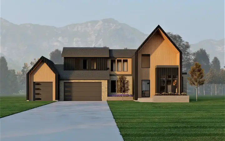 Modern house plans 121-133 - front exterior, 3,298 sq ft, 4 bed, 3 bath house plans | Monster House Plans