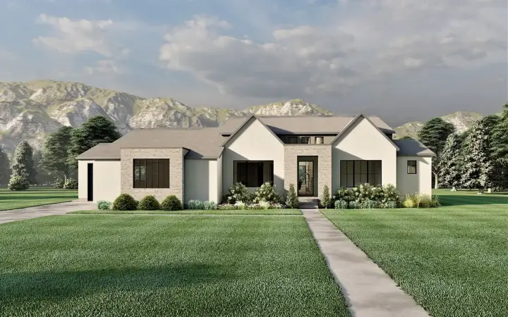 Modern house plans 121-141 - front exterior, 2,518 sq ft, 2 bed, 2 bath house plans | Monster House Plans