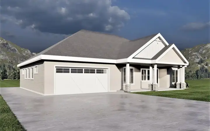 Traditional house plans 121-147 - front exterior, 1,806 sq ft, 1 bed, 1 bath house plans | Monster House Plans