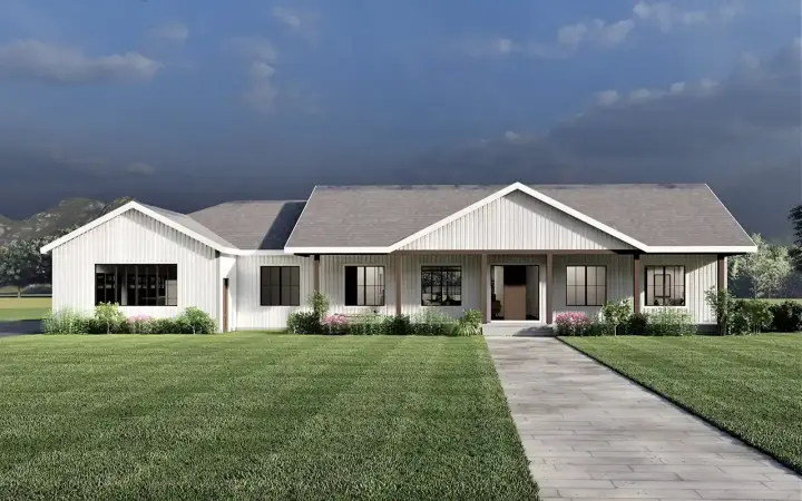 Ranch house plans 121-148 - front exterior, 2,325 sq ft, 2 bed, 2 bath house plans | Monster House Plans