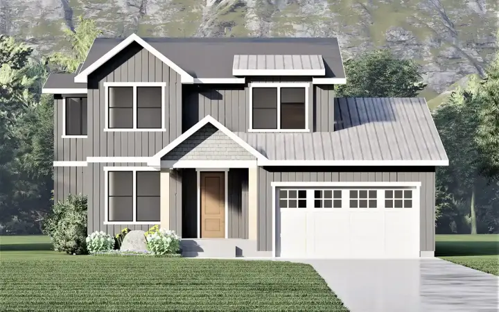 Modern Farmhouse house plans 121-149 - front exterior, 2,807 sq ft, 4 bed, 2 bath house plans | Monster House Plans