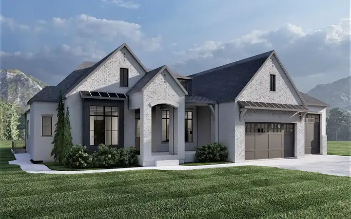 European house plans 121-152 - front exterior, 2,604 sq ft, 2 bed, 2 bath house plans | Monster House Plans