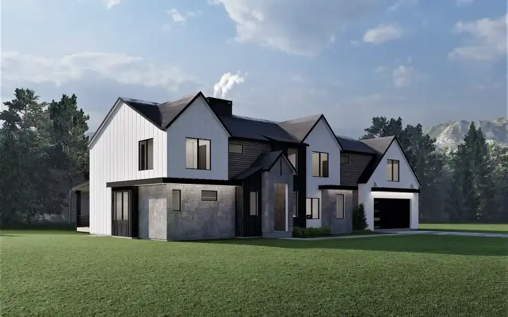 Modern Farmhouse house plans 121-154 - front exterior, 4,047 sq ft, 5 bed, 3 bath house plans | Monster House Plans