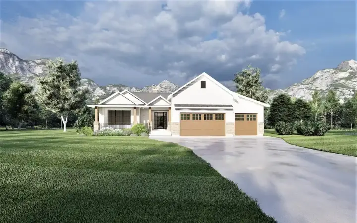 Traditional house plans 121-159 - front exterior, 2,889 sq ft, 4 bed, 3 bath house plans | Monster House Plans