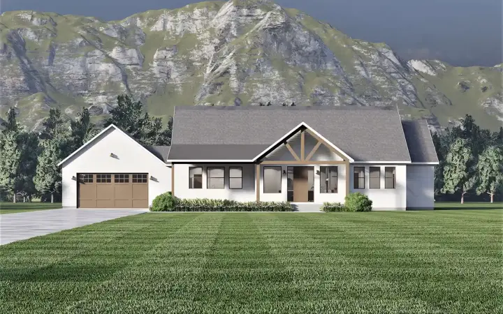 Farmhouse house plans 121-166 - front exterior, 2,488 sq ft, 3 bed, 2 bath house plans | Monster House Plans