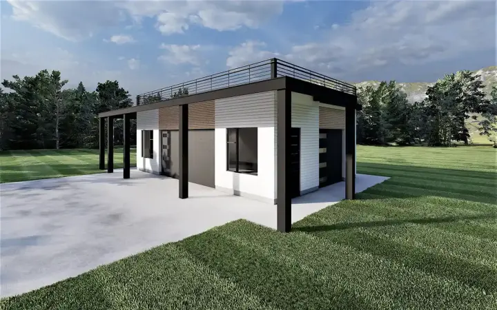 Modern house plans 121-176 - front exterior, 0 sq ft, 0 bed, 0 bath house plans | Monster House Plans