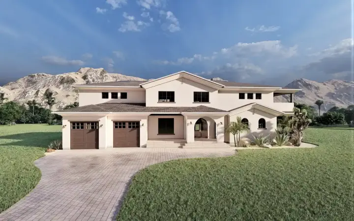 Mediterranean house plans 121-177 - front exterior, 3,835 sq ft, 3 bed, 2 bath house plans | Monster House Plans