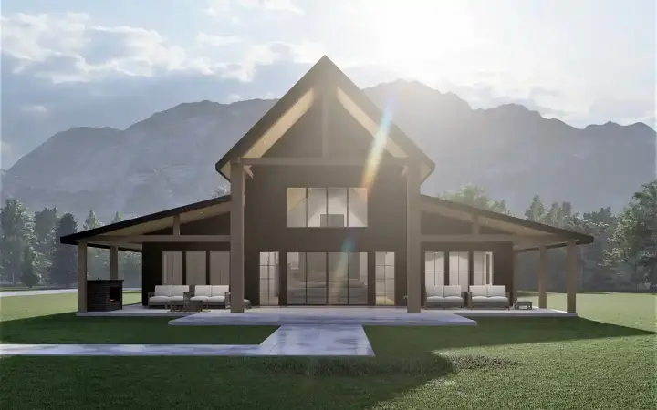 Barndominium house plans 121-185 - front exterior, 2,963 sq ft, 4 bed, 3 bath house plans | Monster House Plans