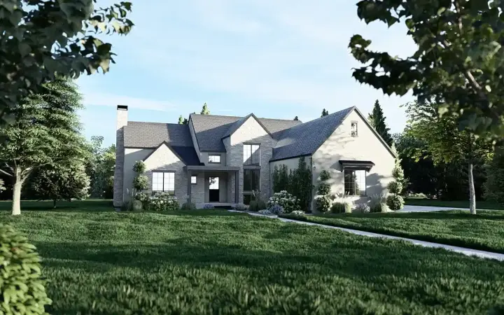 Transitional house plans 121-189 - front exterior, 2,858 sq ft, 4 bed, 3 bath house plans | Monster House Plans