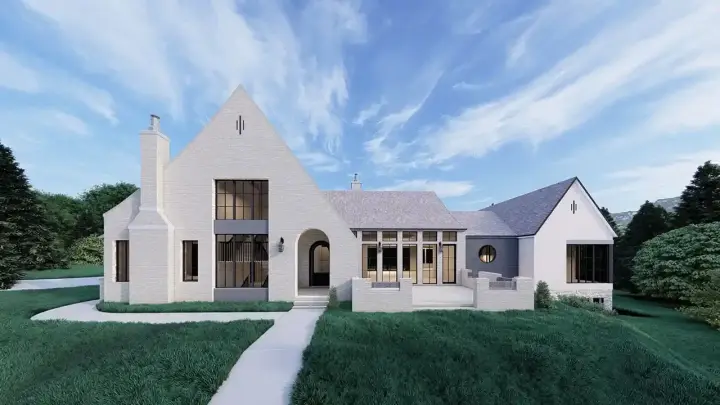 Transitional house plans 121-191 - front exterior, 3,694 sq ft, 4 bed, 4 bath house plans | Monster House Plans