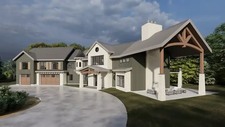 European house plans 121-202 - front exterior, 4,825 sq ft, 4 bed, 3 bath house plans | Monster House Plans