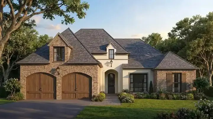 French Country house plans 122-110 - front exterior, 2,073 sq ft, 4 bed, 2 bath house plans | Monster House Plans