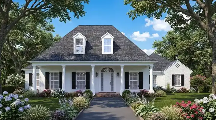 Southern house plans 122-119 - front exterior, 2,721 sq ft, 4 bed, 3 bath house plans | Monster House Plans