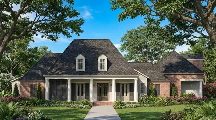 Southern house plans 122-126 - front exterior, 3,046 sq ft, 3 bed, 4 bath house plans | Monster House Plans