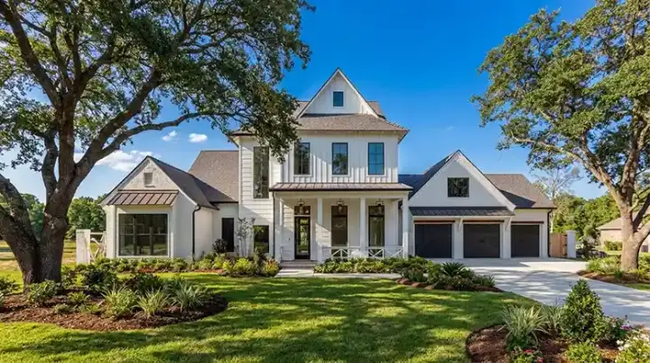 Coastal house plans 122-129 - front exterior, 4,443 sq ft, 5 bed, 5 bath house plans | Monster House Plans