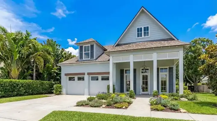 Coastal house plans 122-131 - front exterior, 2,096 sq ft, 3 bed, 2 bath house plans | Monster House Plans