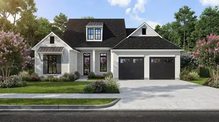 Modern Farmhouse house plans 122-135 - front exterior, 2,174 sq ft, 4 bed, 3 bath house plans | Monster House Plans