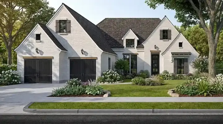 French Country house plans 122-137 - front exterior, 2,877 sq ft, 4 bed, 3 bath house plans | Monster House Plans