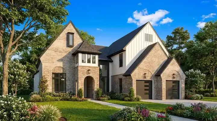 European house plans 122-138 - front exterior, 2,915 sq ft, 4 bed, 3 bath house plans | Monster House Plans