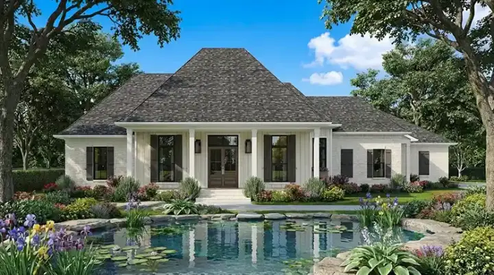 Southern house plans 122-140 - front exterior, 2,437 sq ft, 3 bed, 2 bath house plans | Monster House Plans