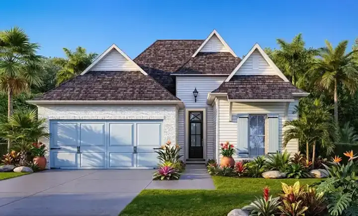 Coastal house plans 122-141 - front exterior, 1,541 sq ft, 3 bed, 2 bath house plans | Monster House Plans