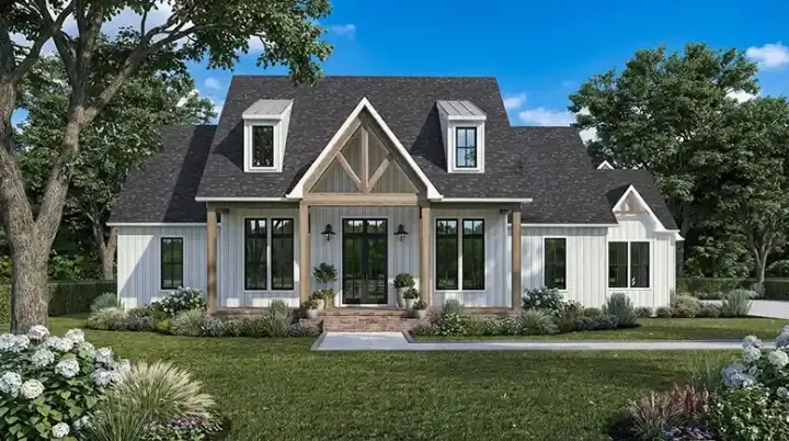 Country house plans 122-150 - front exterior, 2,994 sq ft, 4 bed, 3 bath house plans | Monster House Plans