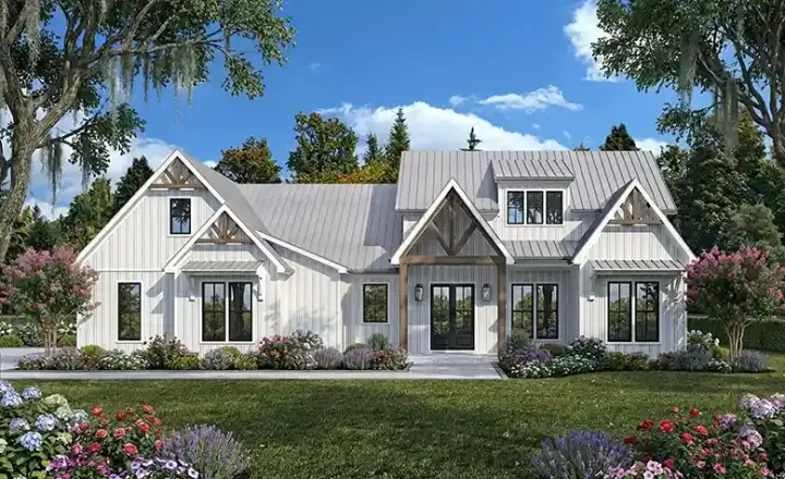 Craftsman house plans 122-151 - front exterior, 1,800 sq ft, 3 bed, 2 bath house plans | Monster House Plans