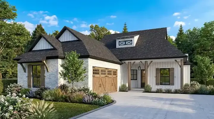 Country house plans 122-152 - front exterior, 1,939 sq ft, 4 bed, 2 bath house plans | Monster House Plans