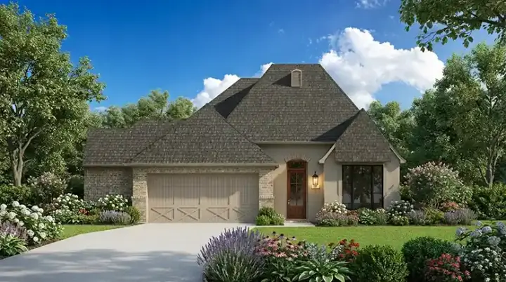 French Country house plans 122-153 - front exterior, 1,609 sq ft, 3 bed, 2 bath house plans | Monster House Plans