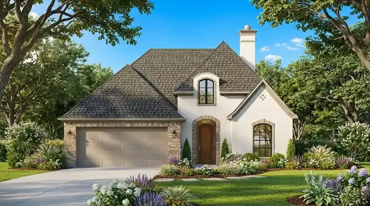 French Country house plans 122-156 - front exterior, 1,761 sq ft, 4 bed, 2 bath house plans | Monster House Plans